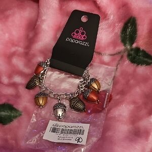 Paparazzi Festive Acorn Charm Bracelet - Red, Gold, Silver